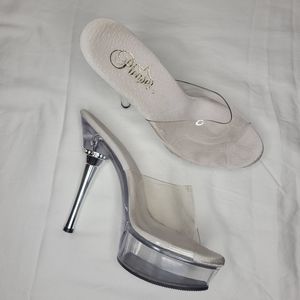 Clear pleaser stilettos